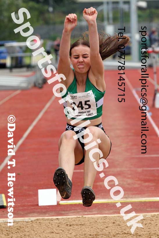Women and Girls long jump, 2021 North Eastern Track and Field Champs., Middesbrough. Photo: David T. Hewitson/Sports for All Pics